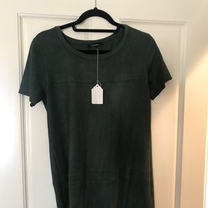 NWT Olivaceous Hunter Green Suede Shift Dress